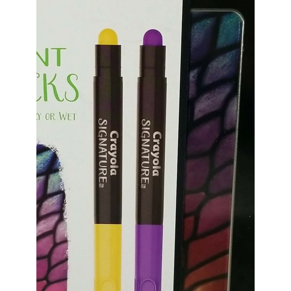 Crayola Signature Pearlescent Cream Sticks 10 Count Luxe Colors in‎ Tin NIB